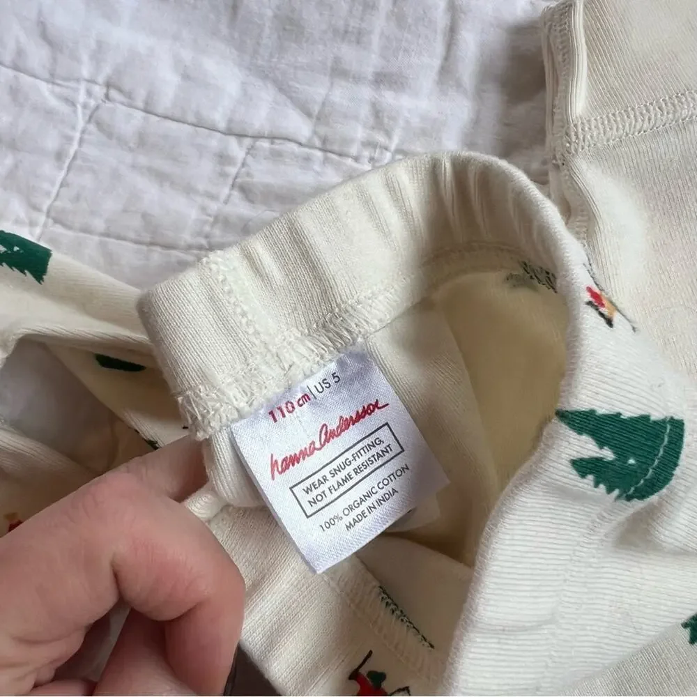 Hanna Andersson Cream Ski Printed Pajama Pants